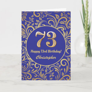 73e anniversaire Marine bleu et or modèle floral