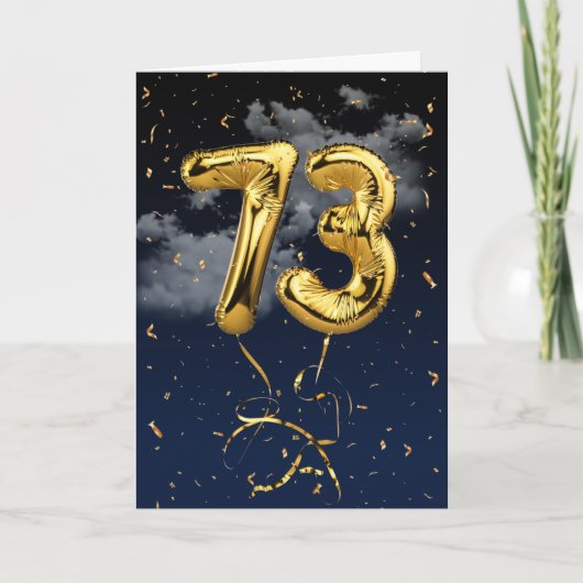 73e Anniversaire Mylar Balloon or et carte Confett (Devant)