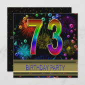 73e fête d'anniversaire Invitation avec bulles (Devant / Derrière)