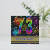 73e fête d'anniversaire Invitation avec bulles (Debout devant)