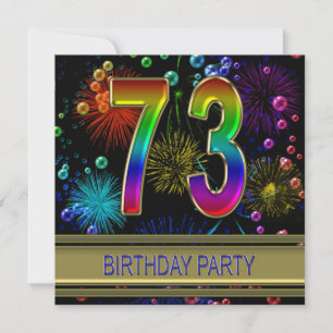 73e fête d'anniversaire Invitation avec bulles