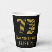 73e verjaardag: Art Deco Geïnspireerde look "73" e Papieren Bekers (Achterkant)