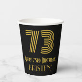 73e verjaardag: Art Deco Geïnspireerde look "73" e Papieren Bekers (Voorkant)