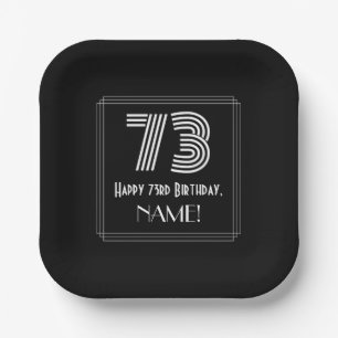 73e verjaardag — Art Deco Geïnspireerde look "73"  Papieren Bordje