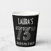 73e verjaardag: Art Deco Style + aangepaste naam Papieren Bekers (Achterkant)