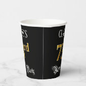 73e verjaardag — Fancy script, Faux Gold look Papieren Bekers (Rechts)