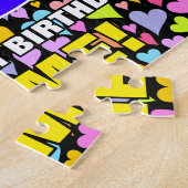 73e verjaardag — Fun, liefhebbende hartvormen + "7 Legpuzzel (Zijkant)