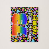 73e verjaardag — Fun, liefhebbende hartvormen + "7 Legpuzzel (Verticaal)