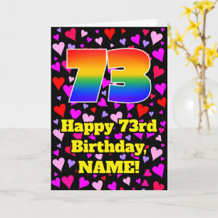 73e verjaardag: Loving Hearts-patroon, Regenboog # Kaart