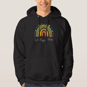 73e verjaardag Vintage 1949 Regenboog Verjaardag 1 Hoodie