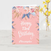 73e Waterverf op zaterdag botanische roze Floral Kaart (Gele Bloem)