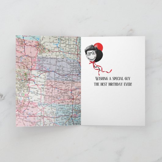 73rd Birthday Retro Corvette op Map Kaart (Binnen)