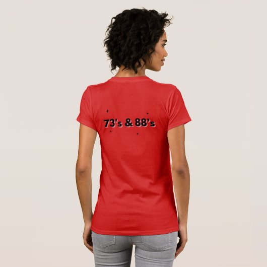 73's en 88's Ham-radio T-shirt (Achterkant volledig)