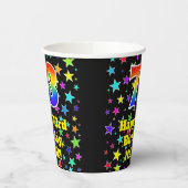 73ste verjaardag: Fun Stars Pattern en Rainbow 73 Papieren Bekers (Links)