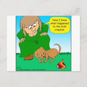 740 kleurrijke puppy poop cartoon briefkaart