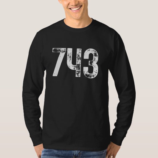 743 Area Code Greensboro NC Mobile Telephone Area T-shirt (Voorkant)