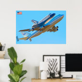 747 Vliegtuig Space Shuttle Carrier Poster (Thuiskantoor)
