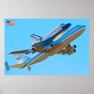 747 Vliegtuig Space Shuttle Carrier Poster