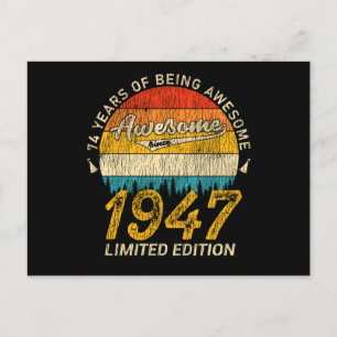 74 jaar oud dag 1947 Geweldige sinds 74 september Briefkaart