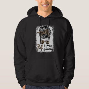 74 Jaar Oud Fabulous Messy Bun Luipaard 74e Geboor Hoodie