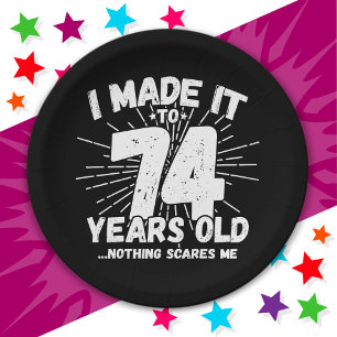 74 Jaar Oud Sarcastisch Meme Grappige 74e Verjaard Papieren Bordje