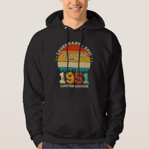 74 jaar oude Bday 1951 Geweldige 74e verjaardagsca Hoodie