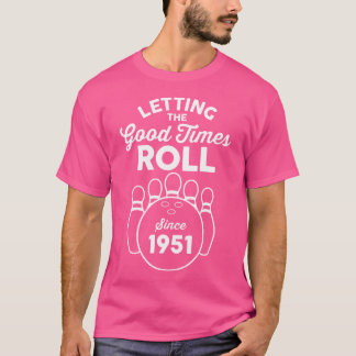 74 jaar oude bowler bowling 1951 74e verjaardag t-shirt