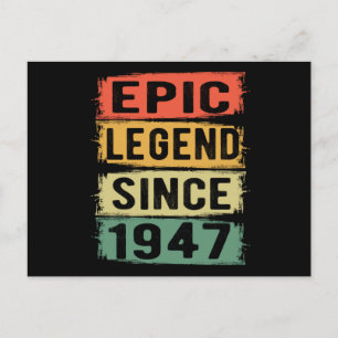 74 jaar oude dag 1947 epic Legend 75th Birthday Briefkaart