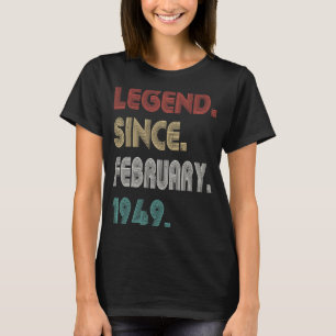 74 jaar oude legende sinds februari 1949 74 t-shirt