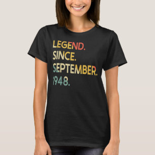 74 jaar oude leggende sinds september 1948 74e geb t-shirt