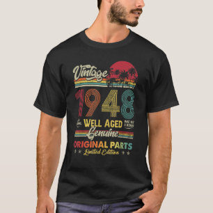 74 jaar oude Vintage 1948 Originele Delen 74e gebo T-shirt
