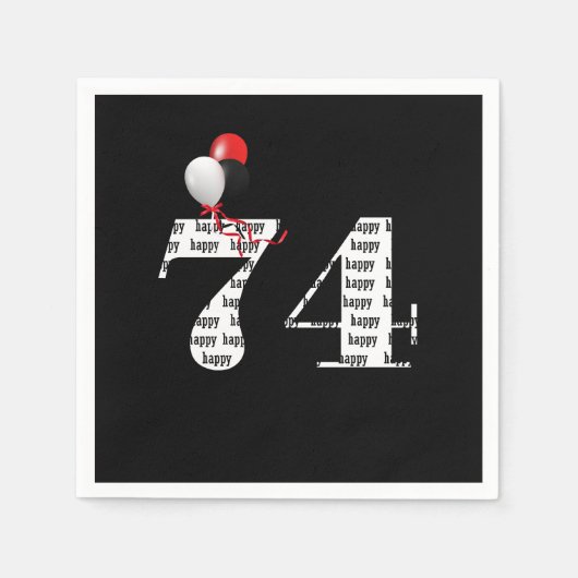 74e Birthday party ballonnen Servet (Voorkant)