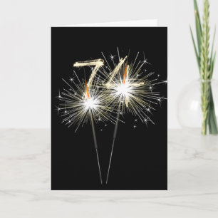 74e jaarsparklers op zwarte Kaart