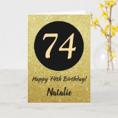 74e Joyeux Anniversaire Carte Parties scintillant (Fleur jaune)
