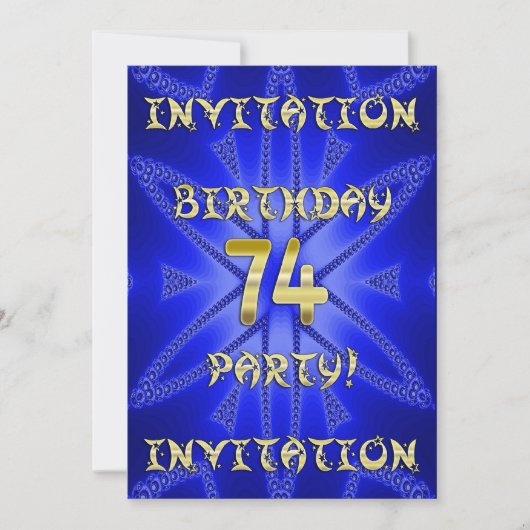 74e uitnodiging van de partij van Birthday (Voorkant)
