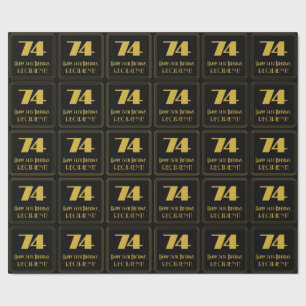 74e verjaardag - Art Deco geïnspireerde look "74"  Cadeaupapier
