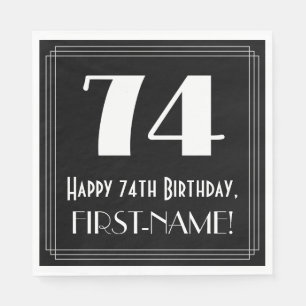 74e verjaardag ~ Art Deco Geïnspireerde look "74", Servet
