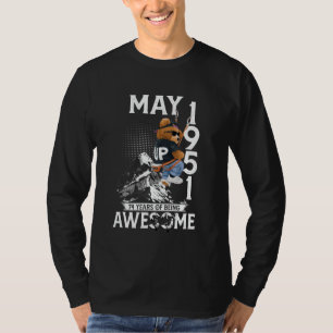 74e Verjaardag Beer Legends Mei 1951 74 jaar oud F T-shirt