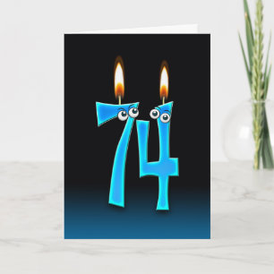 74e verjaardag kaarsen kaart