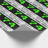 74e verjaardag - Nerdy / Geeky stijl "74" en naam Cadeaupapier (Hoek)