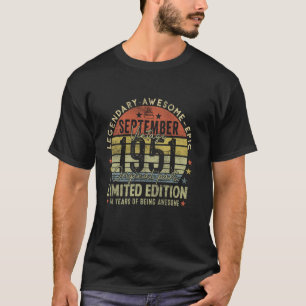 74e verjaardag Vintage september 1951 74 jaar oud T-shirt