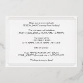 74e verjaardagsfeest — Art Deco stijl “74” & Naam Folie Uitnodiging (Achterkant)