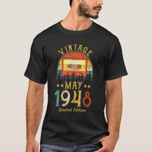 74ste verjaardag 74 jaar oud vintage mei 1948 retr t-shirt
