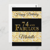 74ste verjaardag  briefkaart (Voorkant / Achterkant)