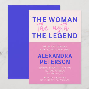 74ste verjaardag Uitnodigingen Humor Vrouw Myth Le