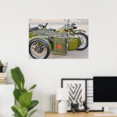 750B-2 motorfiets met zijspan Poster (Thuiskantoor)