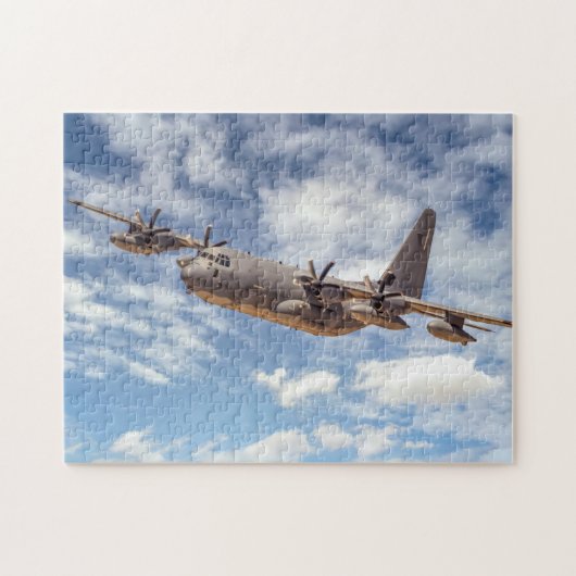 7574-C-130  vliegtuigpuzzel Legpuzzel (Horizontaal)
