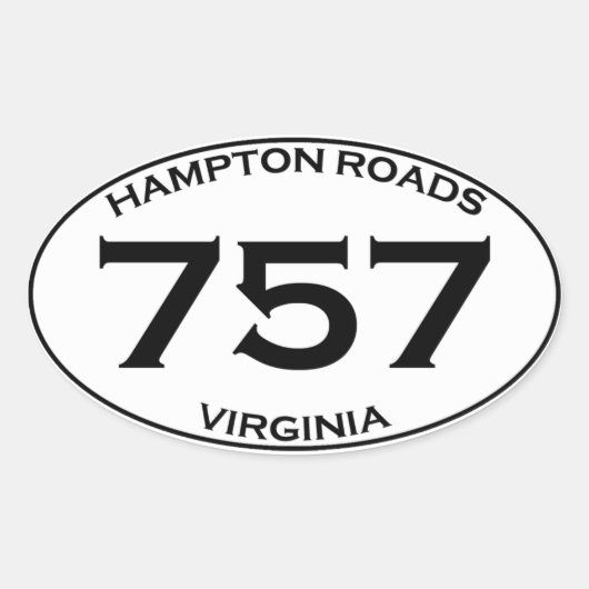 757 Hampton Roads Virginia Oval Sticker (Devant)