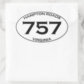757 Hampton Roads Virginia Oval Sticker (Sac)