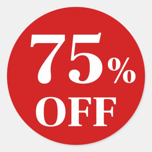 75% de réduction Autocollant rond classique à fond (Devant)